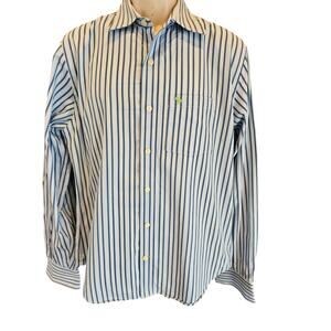 Abercrombie muscle shirt size XL Blue striped long sleeve button up EUC y2k